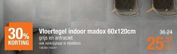 Promotions Vloertegel indoor madox - Produit maison - Cevo - Valide de 06/01/2022 à 02/02/2022 chez Cevo Market