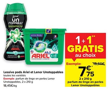 Promo Parfum de linge Lenor Unstoppables chez Carrefour