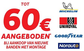 Promoties Ror 60€ aangeboden bij aankoop van nieuwe banden met montage - Huismerk - Auto 5  - Geldig van 07/01/2022 tot 08/03/2022 bij Auto 5