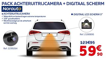 Promoties Norauto pack achteruitrijcamera + digitaal scherm - Norauto - Geldig van 07/01/2022 tot 08/03/2022 bij Auto 5