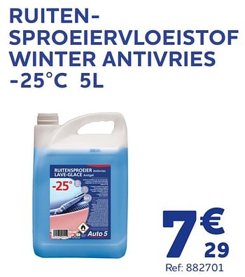 Promotions Ruitensproeiervloeistof winter antivries - Produit maison - Auto 5  - Valide de 07/01/2022 à 08/03/2022 chez Auto 5