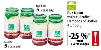 Promoties Pur natur yoghurt aardbei, framboos of bosbes - Pur Natur - Geldig van 12/01/2022 tot 25/01/2022 bij Colruyt