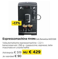 Espressomachine nivona cafe romantica nicr 520-Nivona