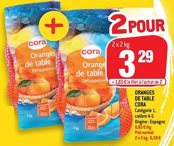 Promotions Oranges de table cora - Produit maison - Match - Valide de 12/01/2022 à 18/01/2022 chez Match