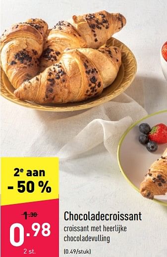 Promoties Chocoladecroissant - Huismerk - Aldi - Geldig van 17/01/2022 tot 22/01/2022 bij Aldi