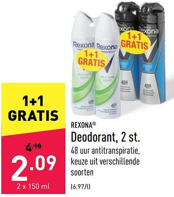 Promoties Deodorant - Rexona - Geldig van 21/01/2022 tot 28/01/2022 bij Aldi