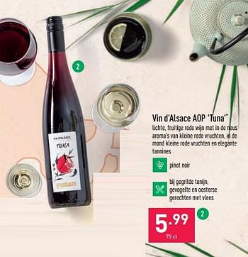 Promotions Vin d`alsace aop tuna - Vins rouges - Valide de 19/01/2022 à 28/01/2022 chez Aldi