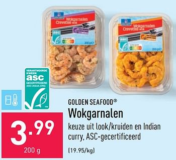 Promoties Wokgarnalen - Golden Seafood - Geldig van 21/01/2022 tot 28/01/2022 bij Aldi