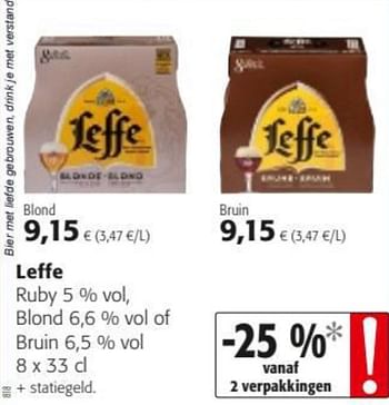 Promoties Leffe ruby blond of bruin - Leffe - Geldig van 12/01/2022 tot 25/01/2022 bij Colruyt