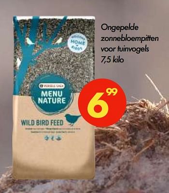 Promotions Ongepelde zonnebloempitten voor tuinvogels - Versele-Laga - Valide de 11/01/2022 à 23/01/2022 chez Dip & Da