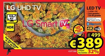 Promotions Lg led tv 43up75006 - LG - Valide de 19/01/2022 à 31/01/2022 chez ElectroStock