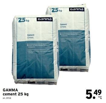 Promoties Gamma cement - Gamma - Geldig van 19/01/2022 tot 01/02/2022 bij Gamma
