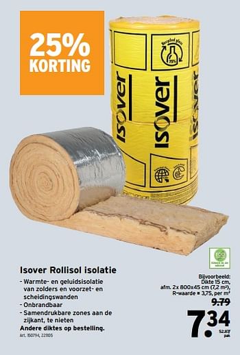 Promoties Isover rollisol isolatie - Isover - Geldig van 19/01/2022 tot 01/02/2022 bij Gamma