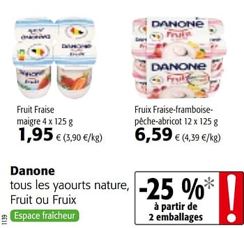 Promoties Danone tous les yaourts nature, fruit ou fruix - Danone - Geldig van 12/01/2022 tot 25/01/2022 bij Colruyt