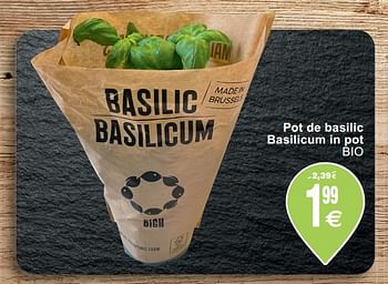 Promotions Pot de basilic basilicum in pot bio - Produit maison - Cora - Valide de 18/01/2022 à 24/01/2022 chez Cora