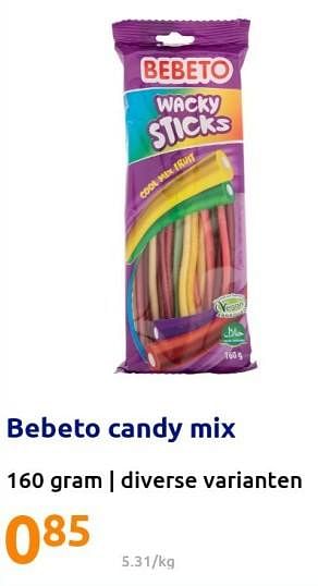Promoties Bebeto candy mix - BEBETO - Geldig van 12/01/2022 tot 18/01/2022 bij Action