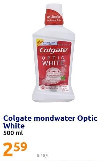 Promoties Colgate mondwater optic white - Colgate - Geldig van 12/01/2022 tot 18/01/2022 bij Action