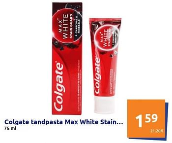 Promoties Colgate tandpasta max white stain - Colgate - Geldig van 12/01/2022 tot 18/01/2022 bij Action
