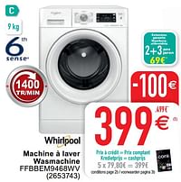 Whirlpool machine à laver wasmachine ffbbem9468wv-Whirlpool