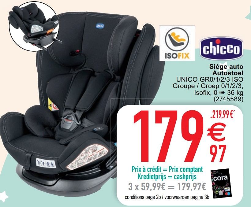 Chicco Si ge auto autostoel unico gr0 1 2 3 iso En promotion