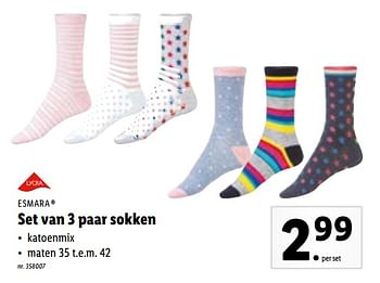 Promoties Set van 3 paar sokken - Esmara - Geldig van 24/01/2022 tot 30/01/2022 bij Lidl