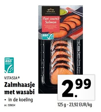 Promoties Zalmhaasje met wasabi - Vitasia - Geldig van 24/01/2022 tot 30/01/2022 bij Lidl
