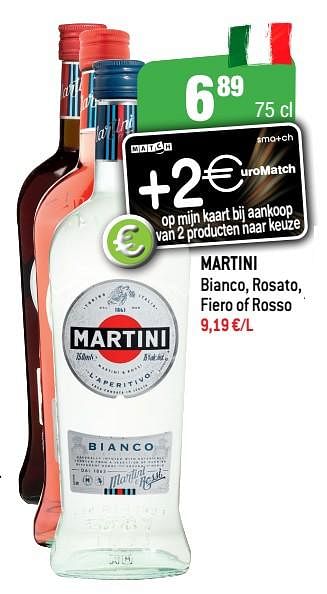 Promoties Martini bianco rosato fiero of rosso - Martini - Geldig van 19/01/2022 tot 25/01/2022 bij Smatch