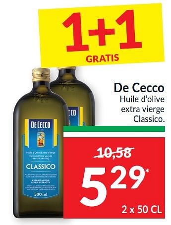 Promotions De cecco huile d’olive extra vierge classico - De Cecco - Valide de 18/01/2022 à 23/01/2022 chez Intermarche