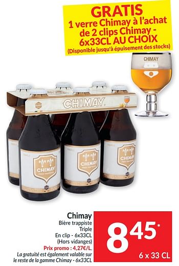 Promotions Chimay bière trappiste triple - Chimay - Valide de 18/01/2022 à 23/01/2022 chez Intermarche