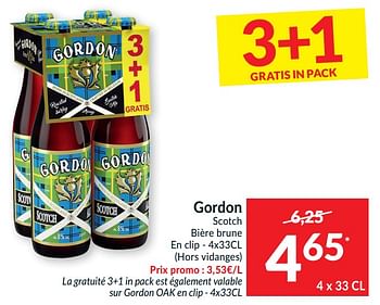 Promotions Gordon scotch bière brune - Gordon - Valide de 18/01/2022 à 23/01/2022 chez Intermarche