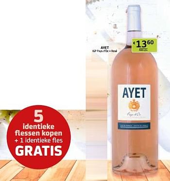 Promoties Ayet igp pays d’oc  rosé - Rosé wijnen - Geldig van 14/01/2022 tot 27/01/2022 bij BelBev