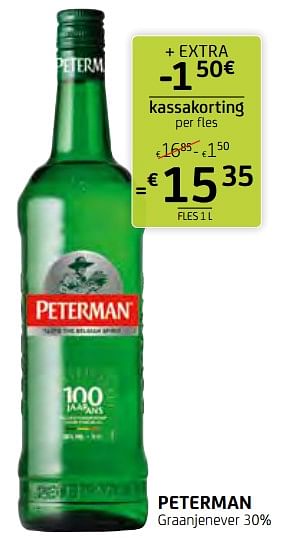 Promoties Peterman graanjenever 30% - Peterman - Geldig van 14/01/2022 tot 27/01/2022 bij BelBev