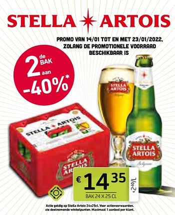 Promoties Stella artois - Stella Artois - Geldig van 14/01/2022 tot 27/01/2022 bij BelBev