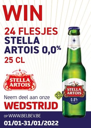 Promoties Stella artois 0,0% - Stella Artois - Geldig van 14/01/2022 tot 27/01/2022 bij BelBev