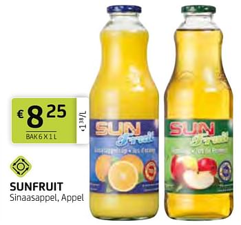 Promoties Sunfruit sinaasappel, appel - sunfruit - Geldig van 14/01/2022 tot 27/01/2022 bij BelBev