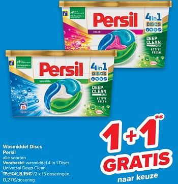 Promoties Wasmiddel 4 in 1 discs universal deep clean - Persil - Geldig van 19/01/2022 tot 24/01/2022 bij Carrefour