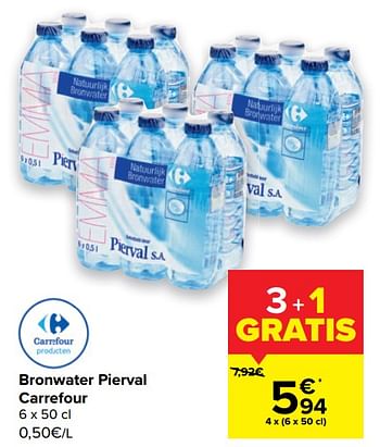 Promoties Bronwater pierval carrefour - Huismerk - Carrefour  - Geldig van 19/01/2022 tot 31/01/2022 bij Carrefour