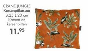 Promoties Crane jungle kersenpitkussen - Huismerk - Casa - Geldig van 10/01/2022 tot 13/02/2022 bij Casa