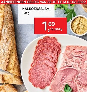 Promoties Kalkoensalami - Huismerk - Alvo - Geldig van 26/01/2022 tot 01/02/2022 bij Alvo