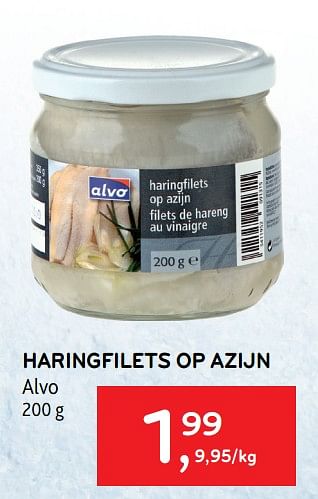 Promotions Haringfilets op azijn alvo - Produit maison - Alvo - Valide de 26/01/2022 à 08/02/2022 chez Alvo