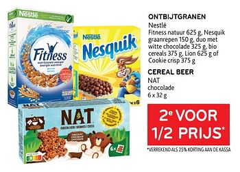 Promoties Ontbijtgranen nestlé + cereal beer nat 2e voor 1-2 prijs - Huismerk - Alvo - Geldig van 26/01/2022 tot 08/02/2022 bij Alvo