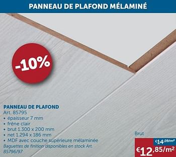 Promoties Panneau de plafond - Huismerk - Zelfbouwmarkt - Geldig van 25/01/2022 tot 28/02/2022 bij Zelfbouwmarkt