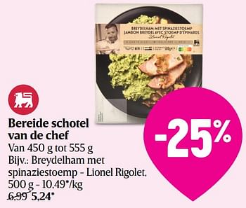 Promoties Breydelham met spinaziestoemp - lionel rigolet - Huismerk - Delhaize - Geldig van 20/01/2022 tot 26/01/2022 bij Delhaize