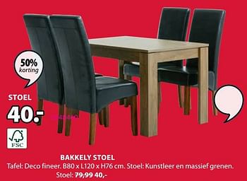 Promoties Bakkely stoel - Huismerk - Jysk - Geldig van 17/01/2022 tot 31/01/2022 bij Jysk