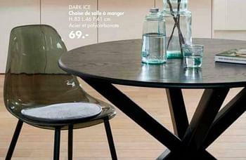 Promotions Dark ice chaise de salle à manger - Produit maison - Casa - Valide de 10/01/2022 à 13/02/2022 chez Casa
