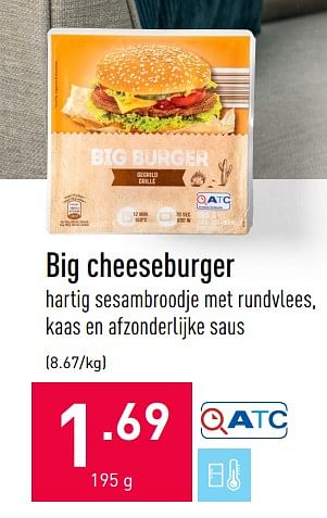 Promoties Big cheeseburger - Huismerk - Aldi - Geldig van 24/01/2022 tot 04/02/2022 bij Aldi