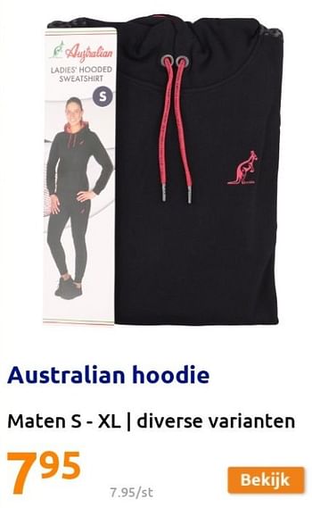 Promoties Australian hoodie - Australian - Geldig van 19/01/2022 tot 25/01/2022 bij Action