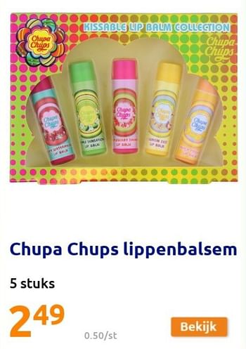 Promoties Chupa chups lippenbalsem - Chupa Chups - Geldig van 19/01/2022 tot 25/01/2022 bij Action