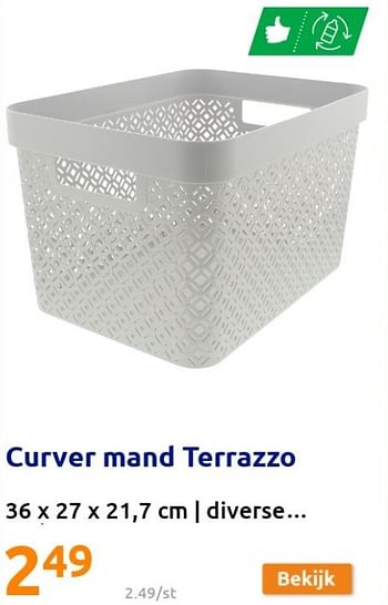 Promoties Curver mand terrazzo - Curver - Geldig van 19/01/2022 tot 25/01/2022 bij Action