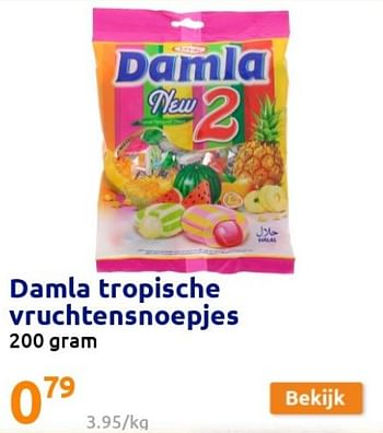 Promoties Damla tropische vruchtensnoepjes - Damla - Geldig van 19/01/2022 tot 25/01/2022 bij Action